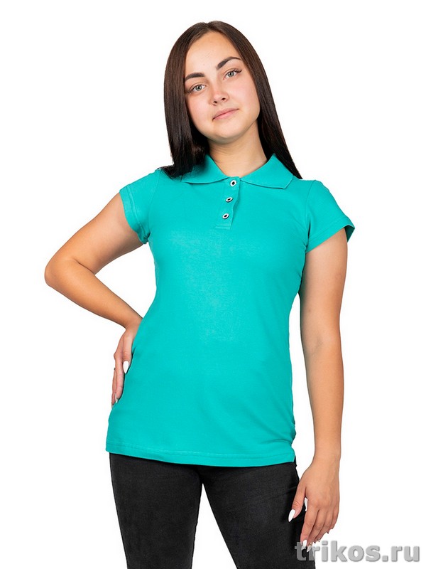 Рубашка-поло женская воротник из осн.ткани,комбинированная 