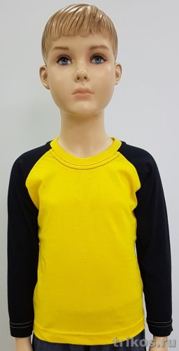 Футболка Х/Б детская длин.рукав комбинированная с карманами Футболка Х/Б детская длин.рукав комбинированная с карманами