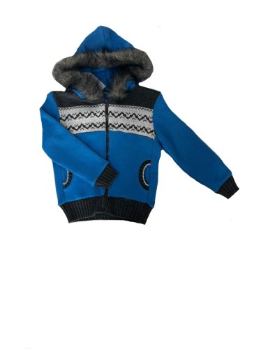 Куртка с капюшоном, детская вязаная, на меху Куртка с капюшоном, детская вязаная, на меху
